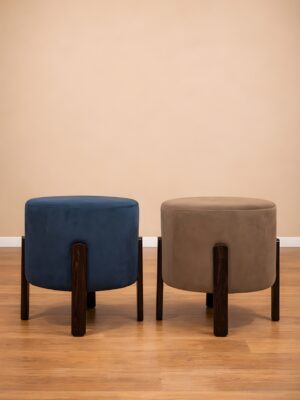 Round Upholstered Ottoman V2 BY J SERIES PACK OF 2
