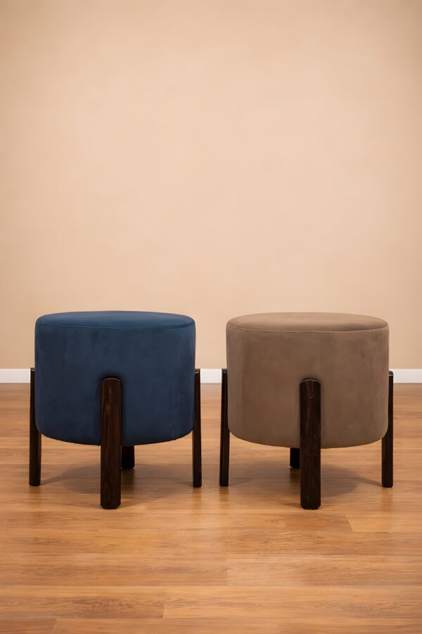 Round Upholstered Ottoman V2 BY J SERIES PACK OF 2