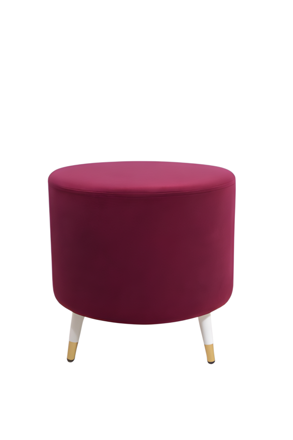 Round Upholstered Ottoman V1 BY J SERIES PACK OF 2